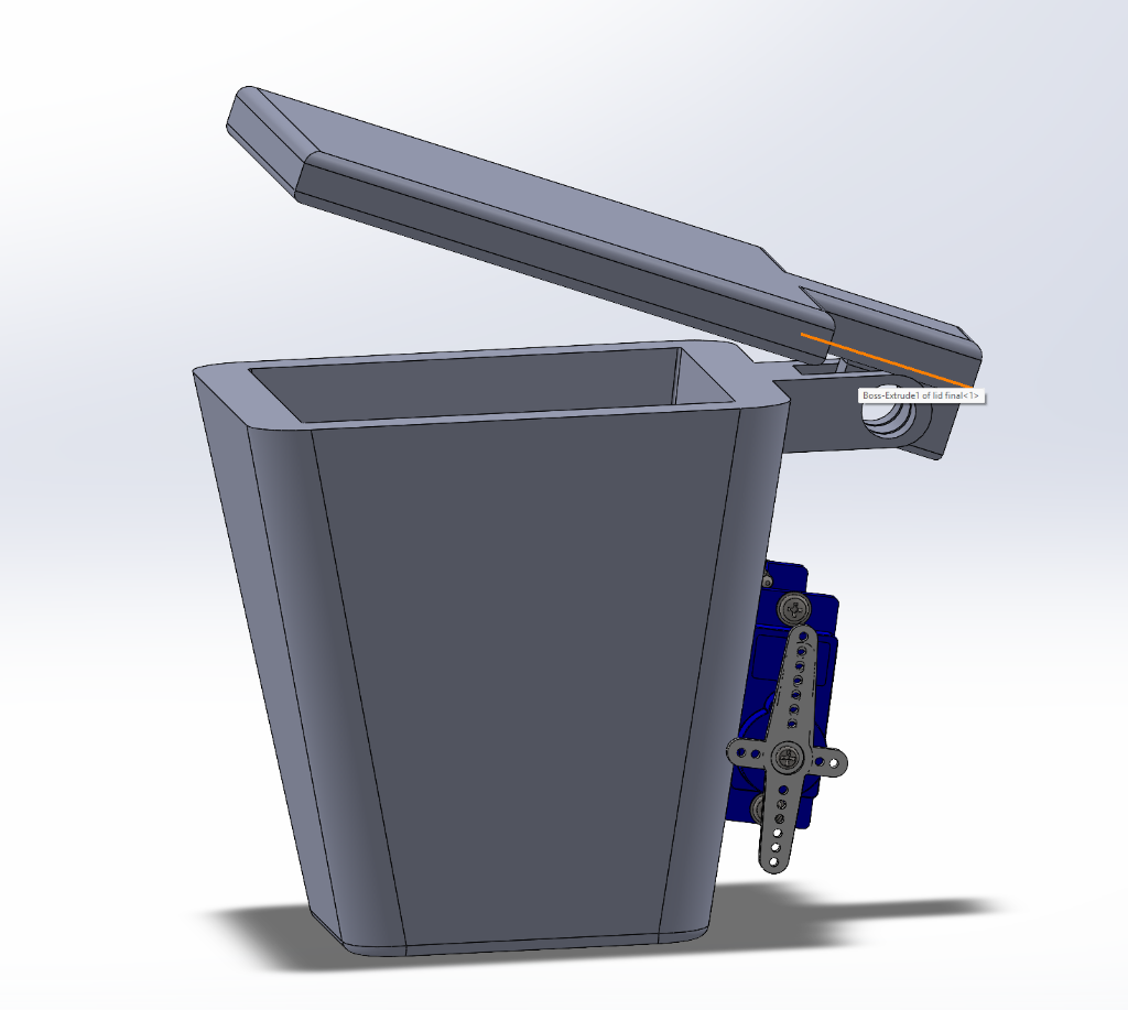 SolidWorks CAD prototype of the Recycla smart bin